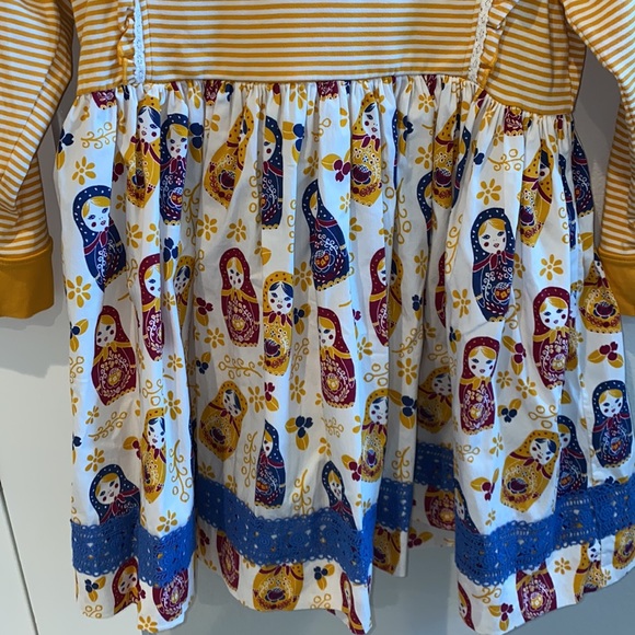 EUC Wild Flowers Boutique Size 12 Striped Stripe Babydoll Russian Doll Top - Picture 5 of 6